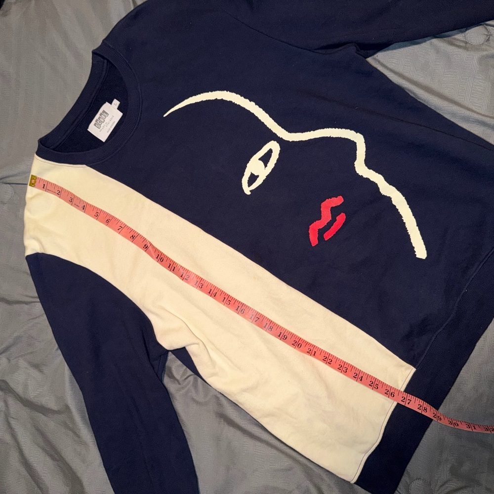 Modern Navy and Cream Graphic Sweater